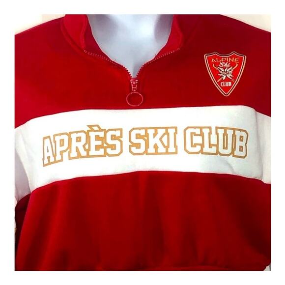 Après-ski Club by Chemistry Cropped 3/4 Zip Mock Neck Sweatshirt NWT - Picture 7 of 15